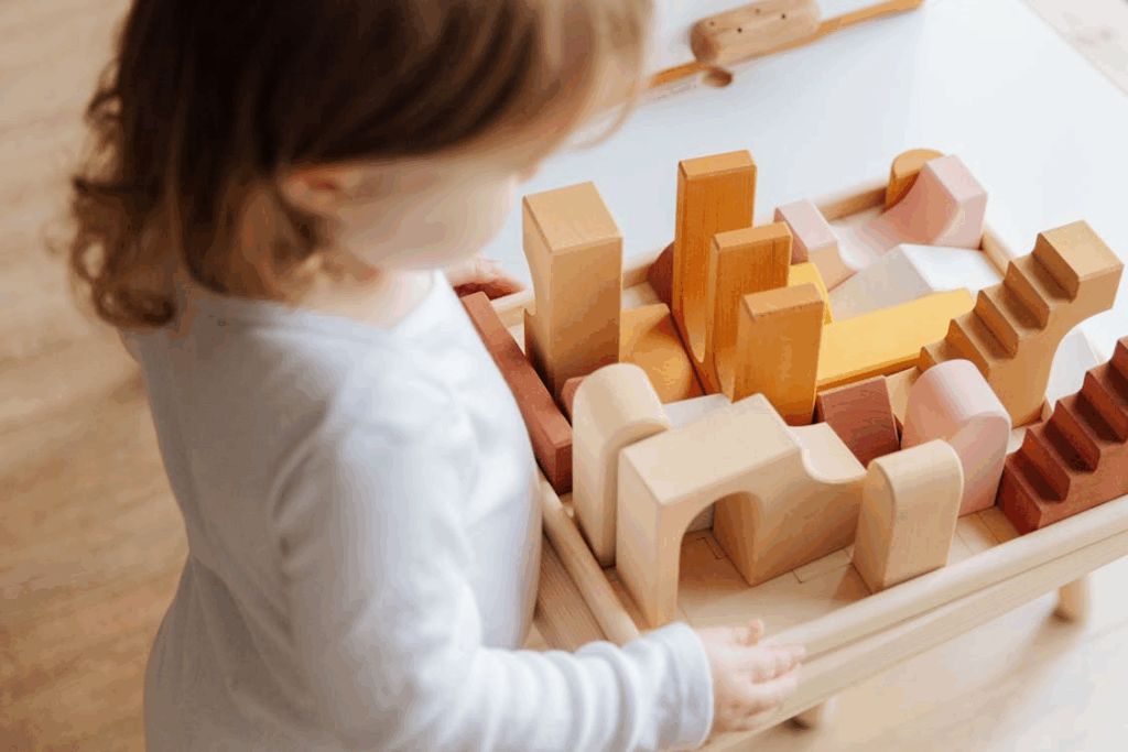 A child playing with blocks
