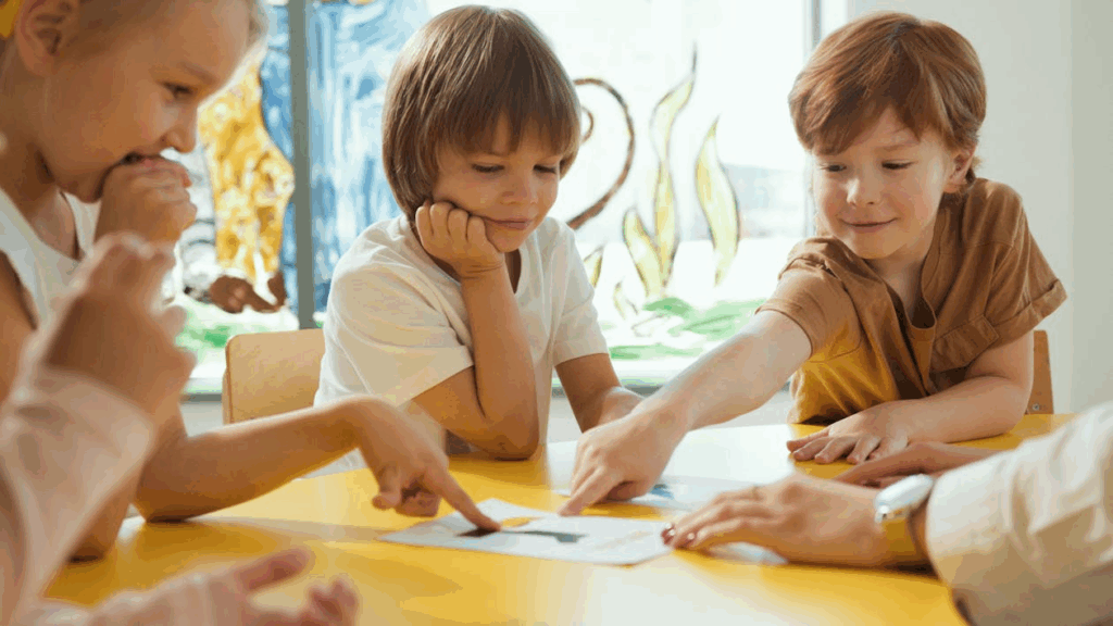 a group of kids playing together